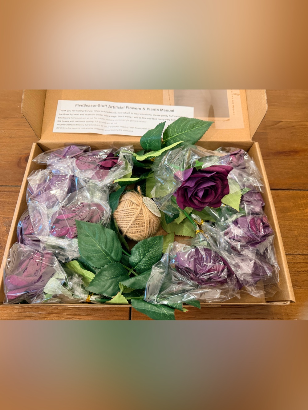 Artificial Purple Rose String Light Set